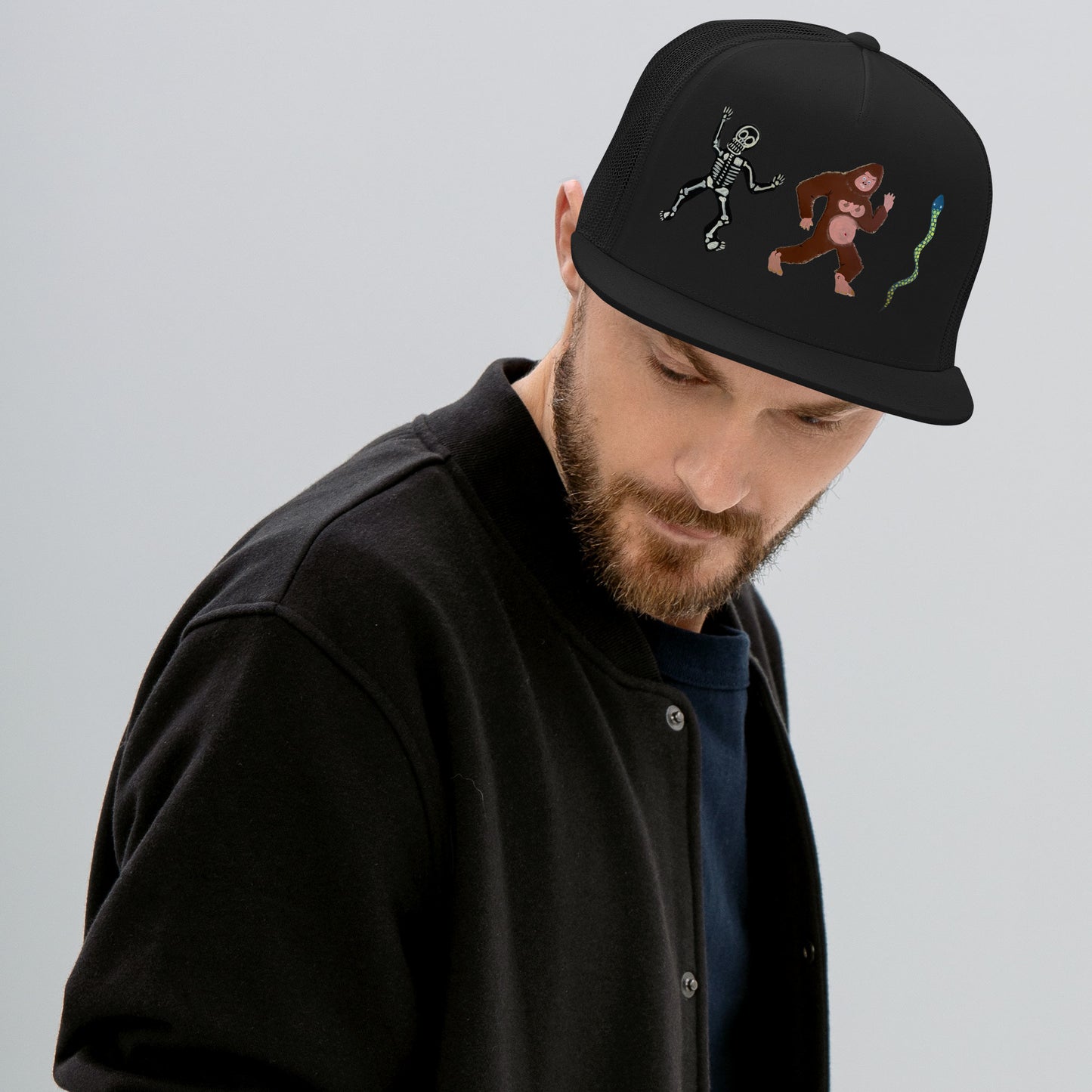 See Ya', Skeleton, Snake Trucker Cap
