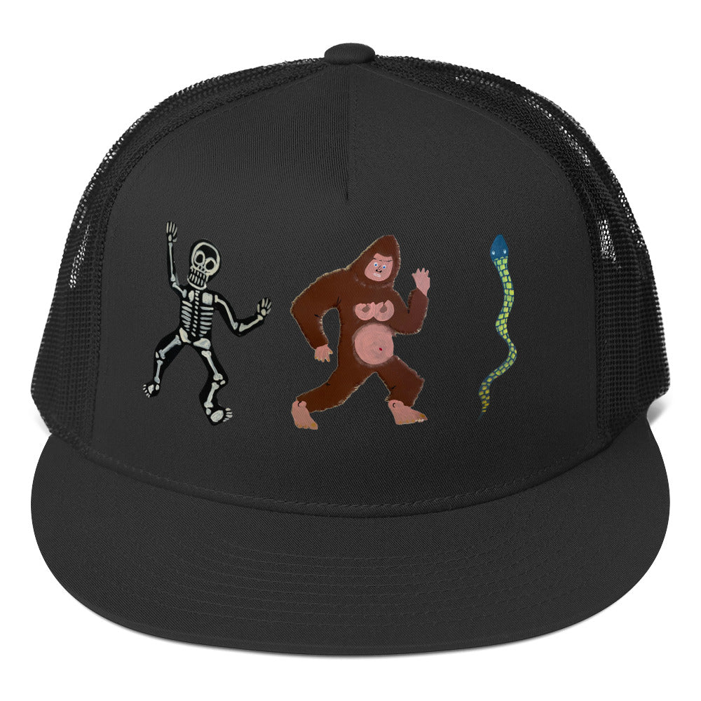 See Ya', Skeleton, Snake Trucker Cap