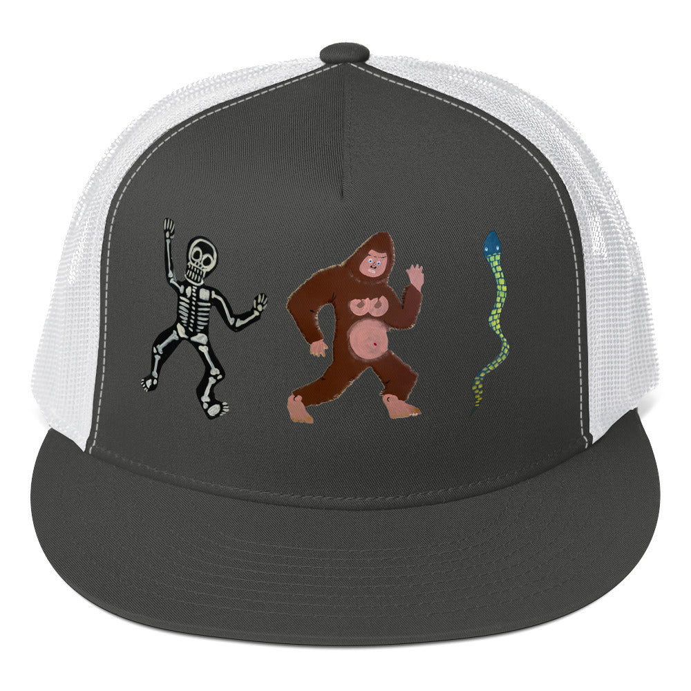 See Ya', Skeleton, Snake Trucker Cap