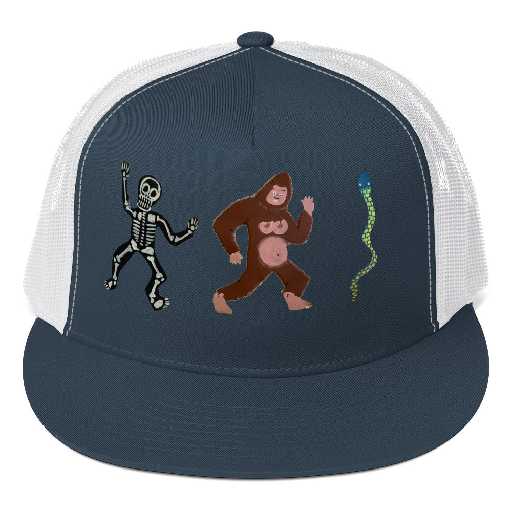 See Ya', Skeleton, Snake Trucker Cap