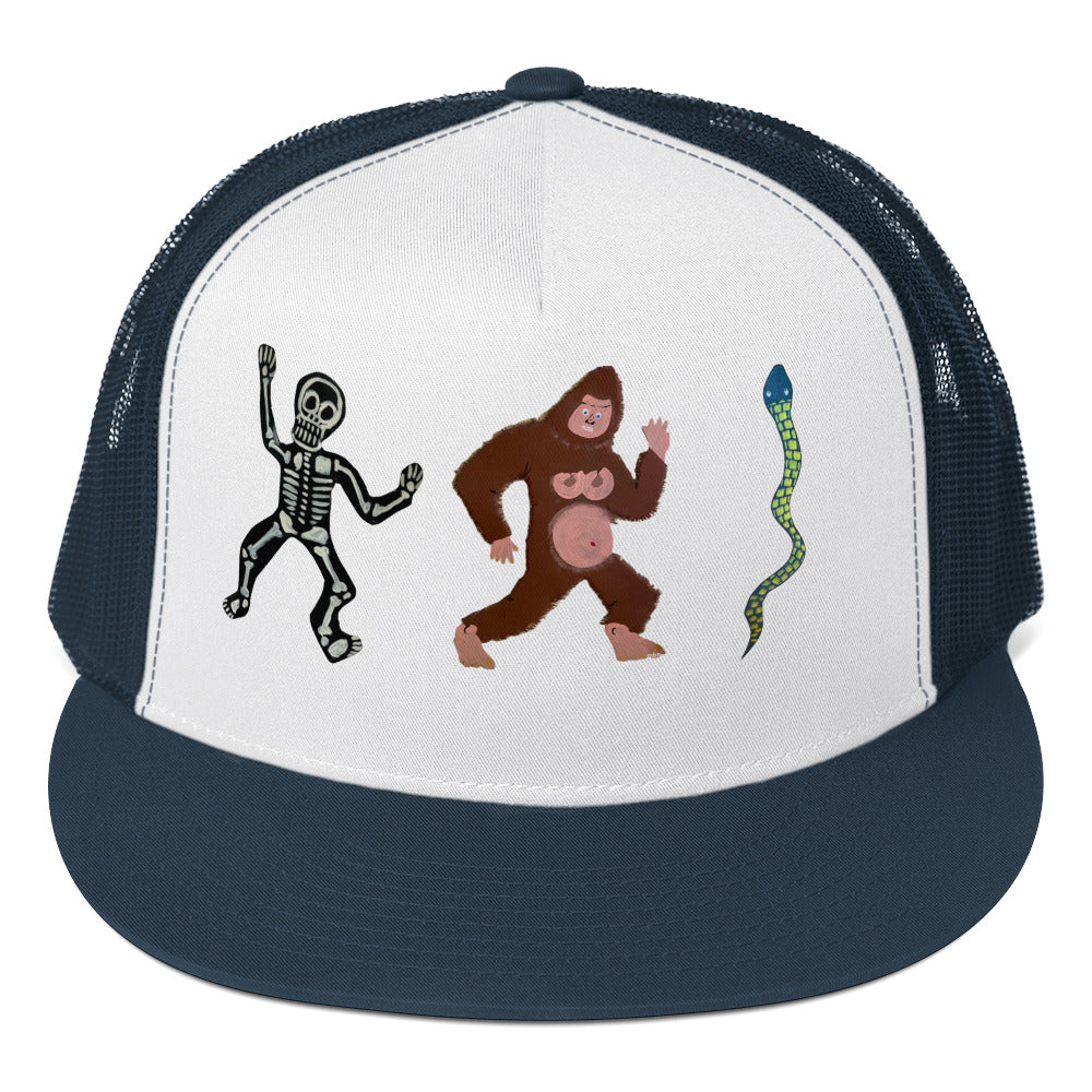See Ya', Skeleton, Snake Trucker Cap