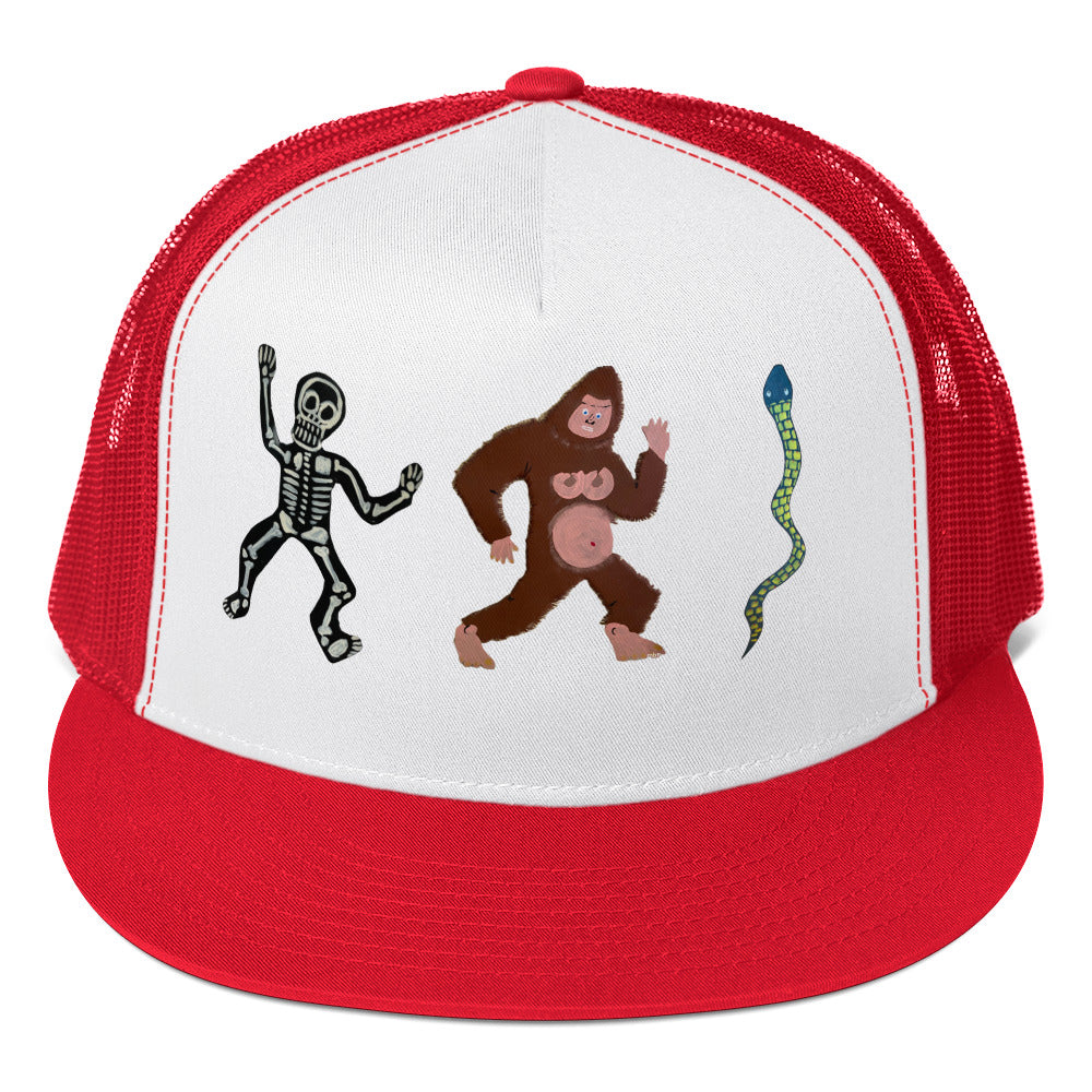 See Ya', Skeleton, Snake Trucker Cap