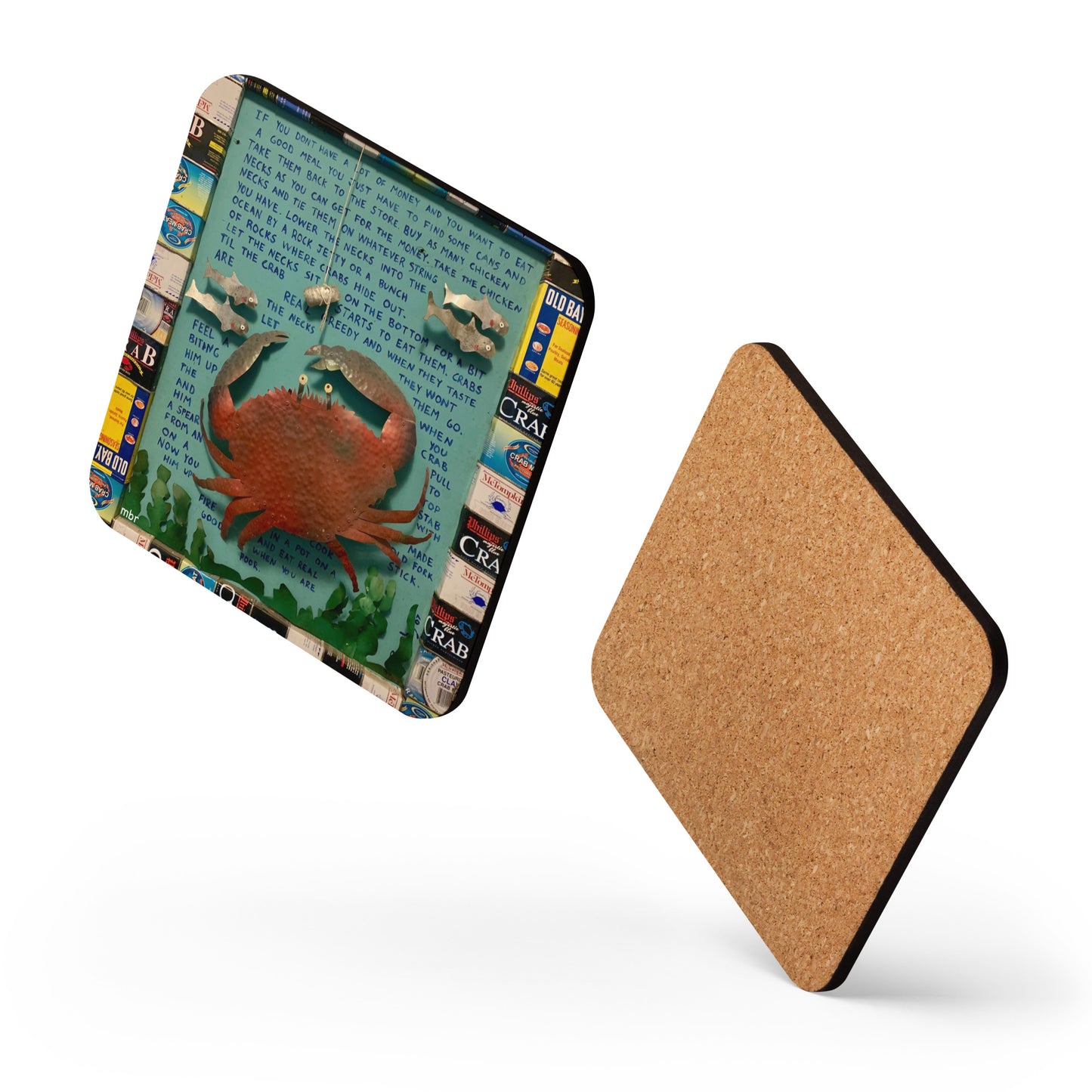 crab cork-back coaster