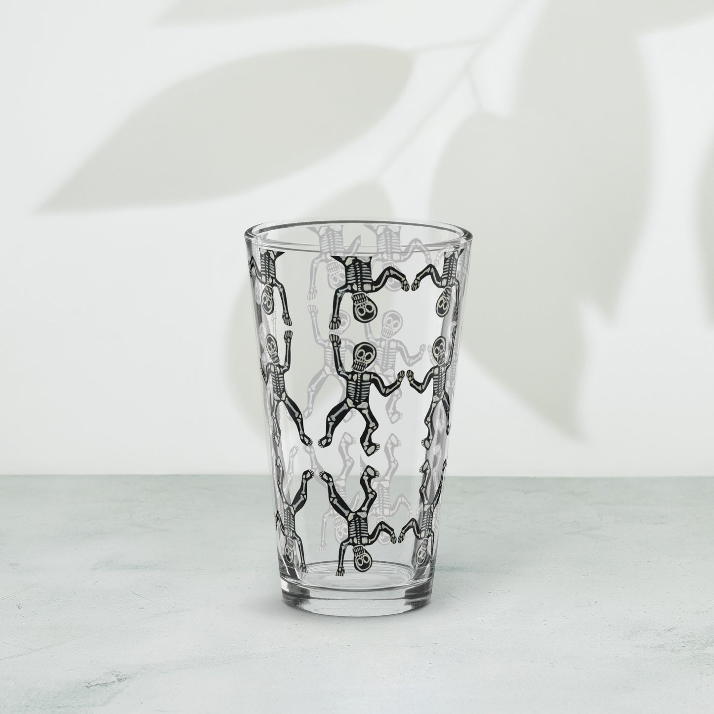 skeleton pint glass