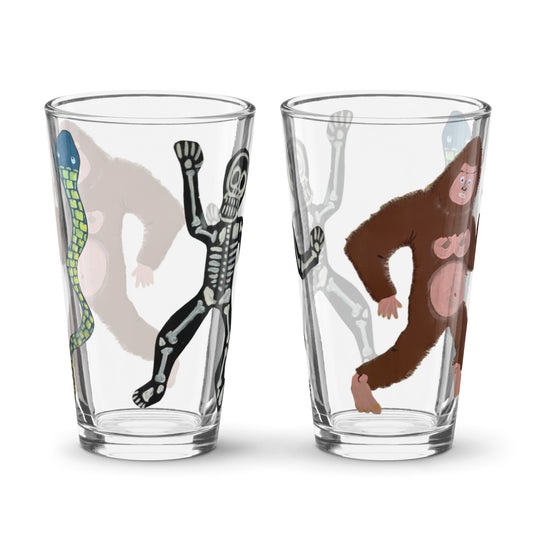 see ya' skeleton snake pint glass