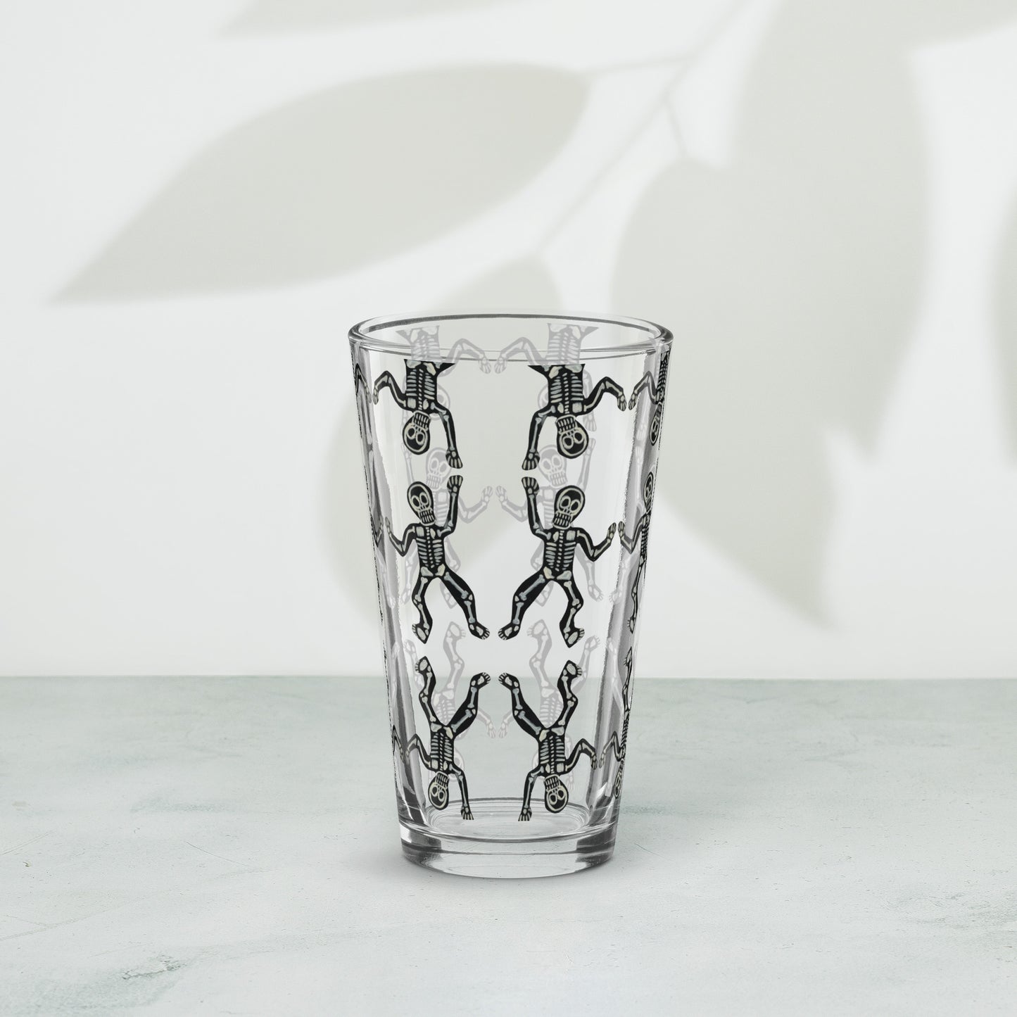 skeleton pint glass