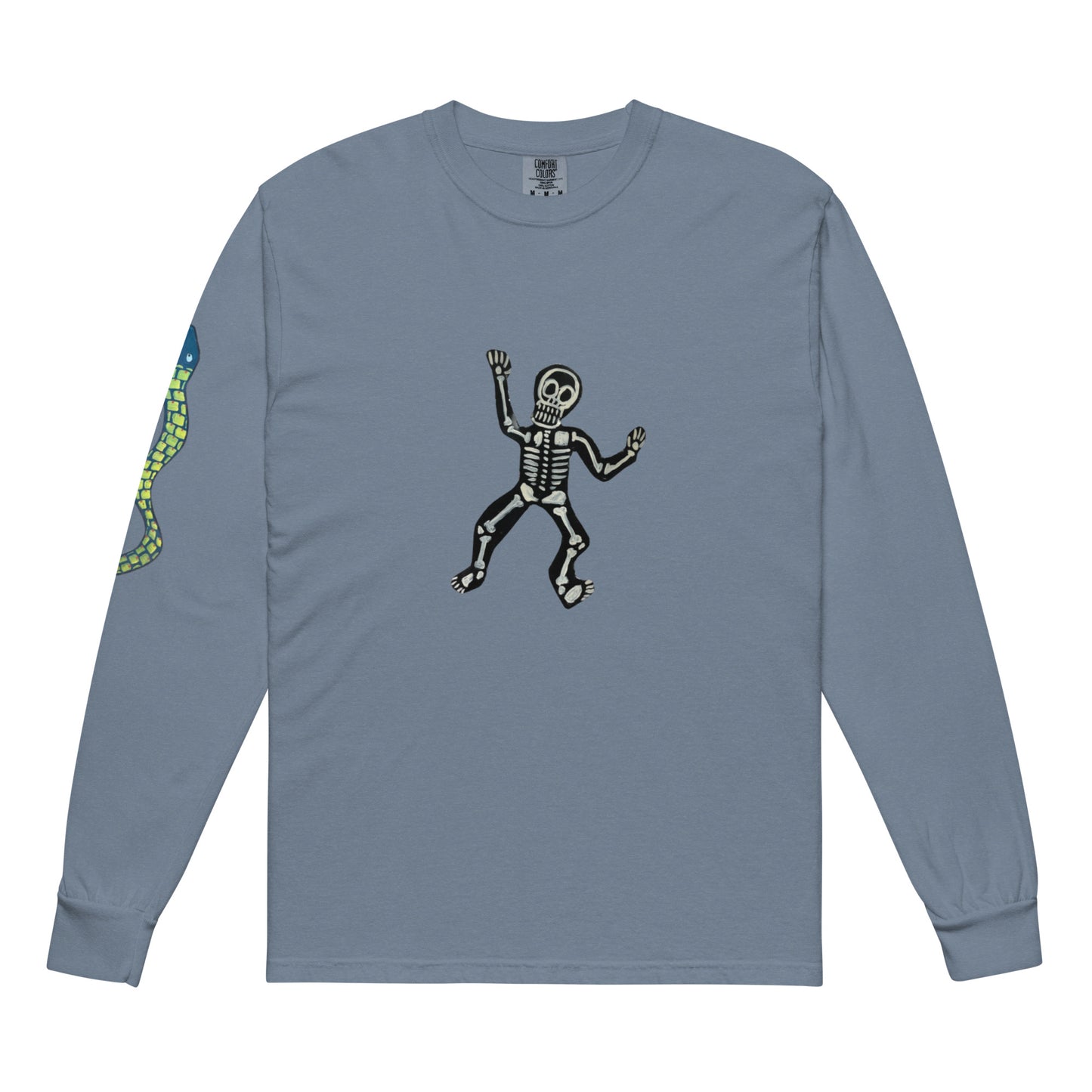 skeleton-snake-see ya' Garment-dyed heavyweight long-sleeve shirt