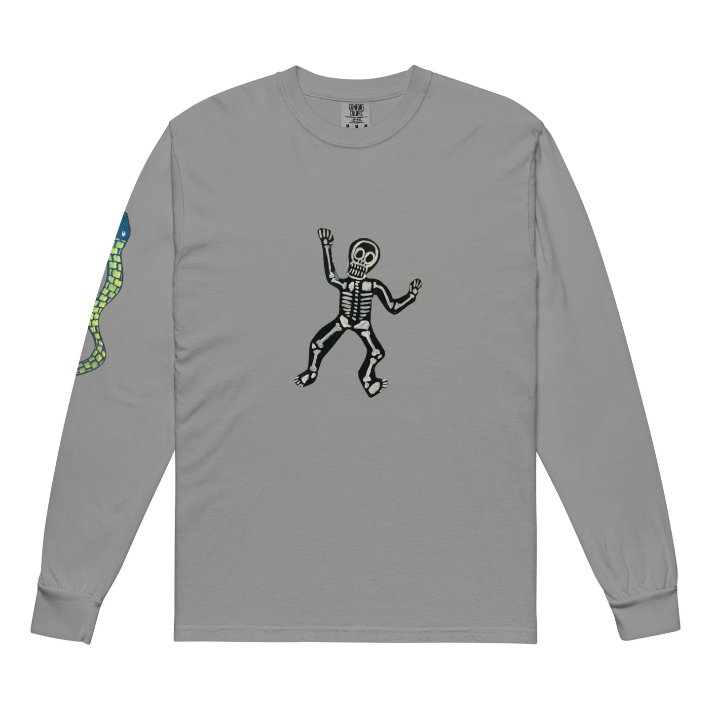 skeleton-snake-see ya' Garment-dyed heavyweight long-sleeve shirt